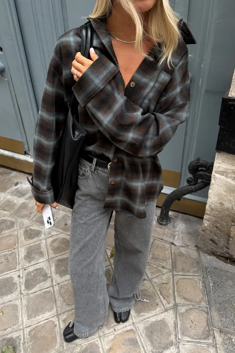 Noella Marlon Shirt - Brown/Blue check