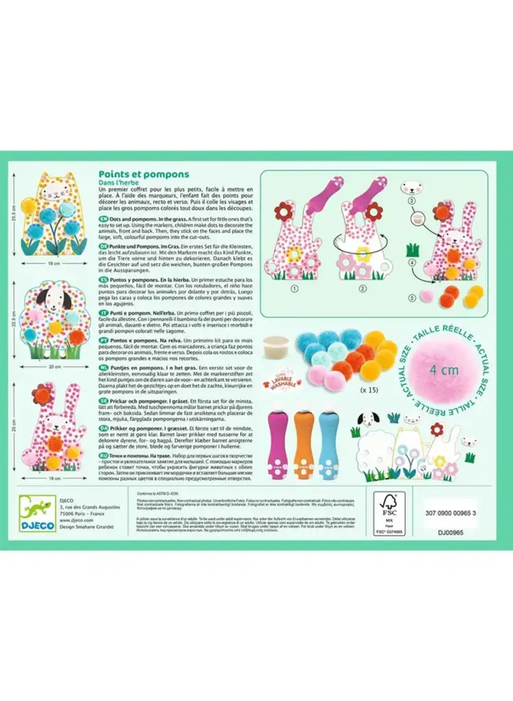 Djeco Puntjes en Pompons - In het gras