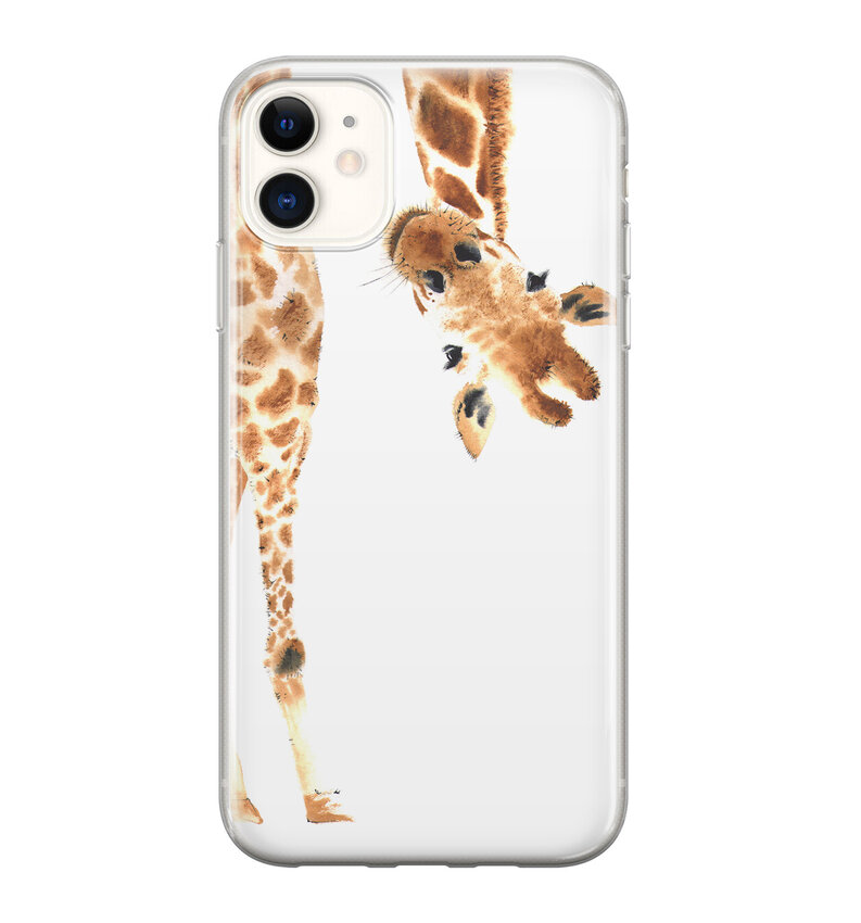 Samsung Galaxy S20 glazen hardcase - Peekaboo giraffe