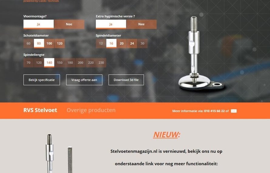 stelvoetenmagazijn.nl wordt parts4conveyors.com