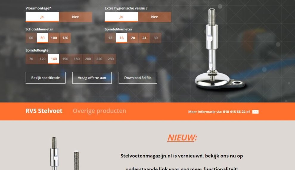 stelvoetenmagazijn.nl wordt parts4conveyors.com