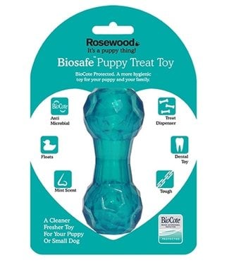 Biosafe Biosafe puppy snack dumbell blauw