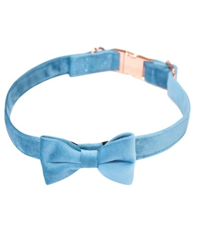 Croci halsband velours blauw