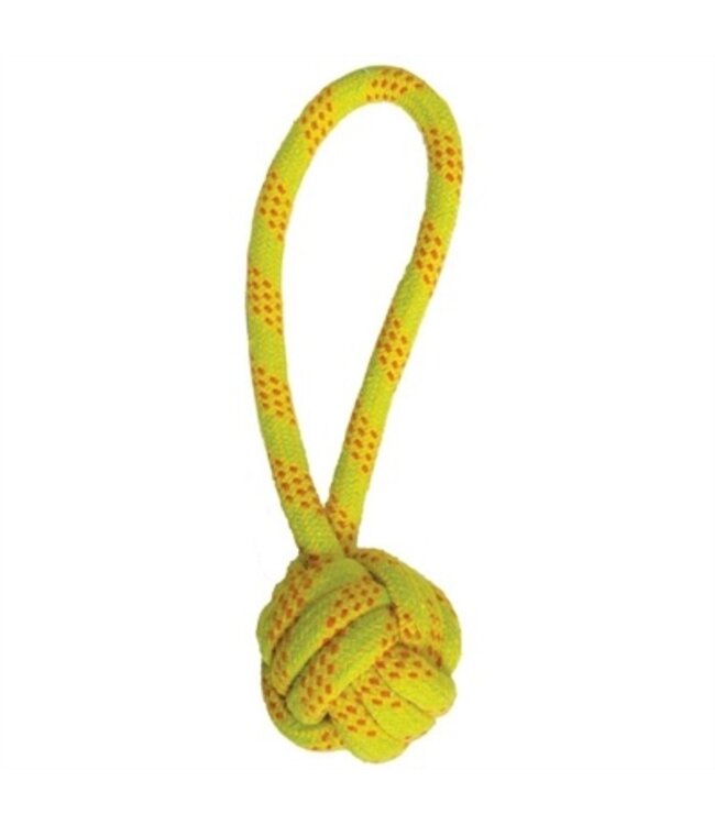 Happy pet ropee bal tugger flostouw geel / oranje