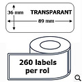 Budget Etiket DYMO-compatibele labels 99013 36x89mm transparant adres groot 260stuks