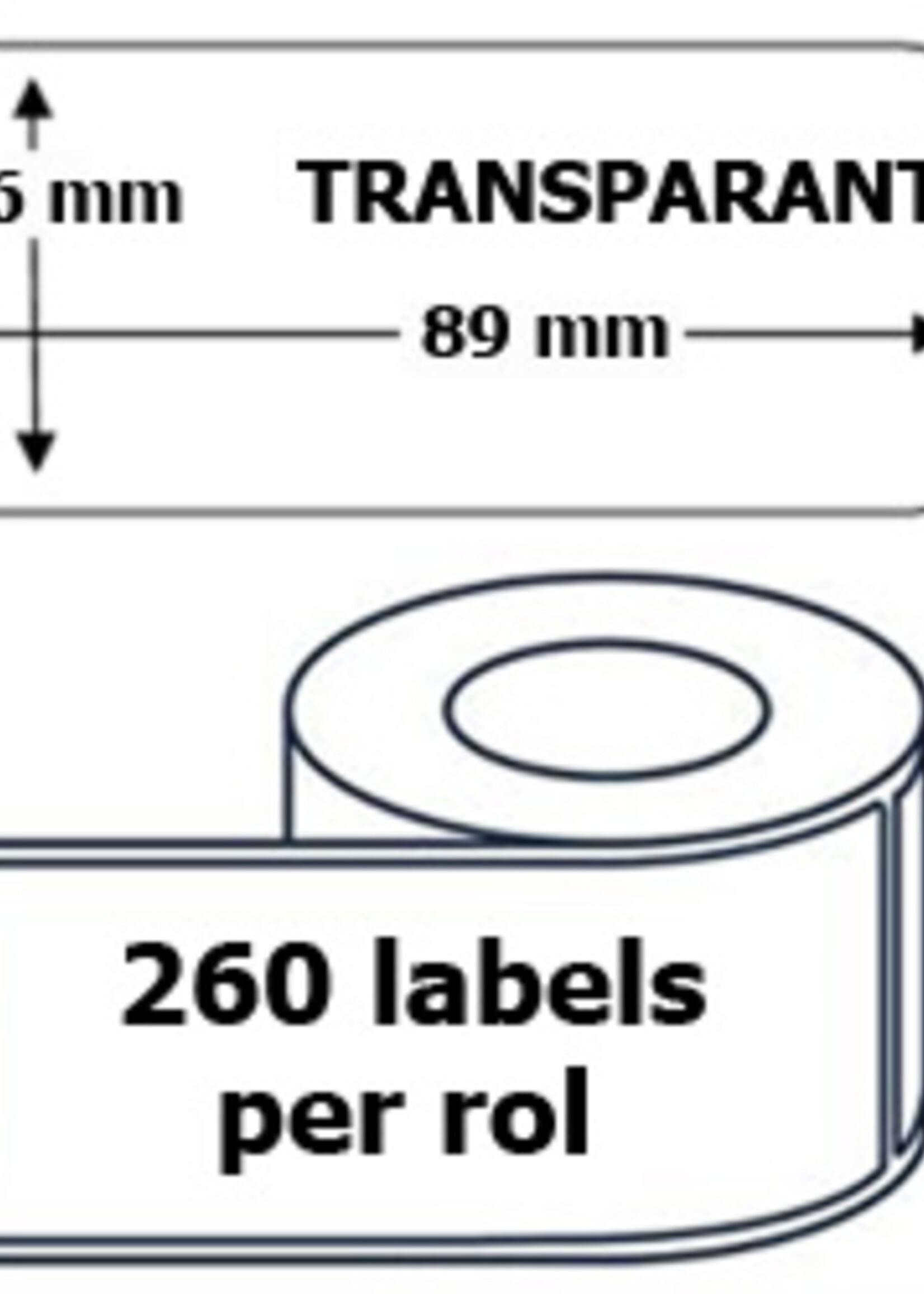 Budget Etiket DYMO-compatibele labels 99013 36x89mm transparant adres groot 260stuks