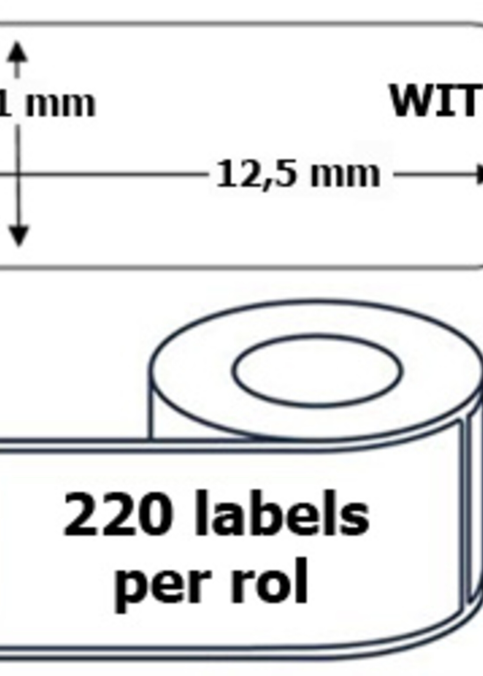 Budget Etiket DYMO-compatibele labels 99017 51x12.5mm 220stuks