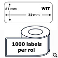 Budget Etiket DYMO-compatibele labels 11354 57x32mm 1000stuks verwijderbaar