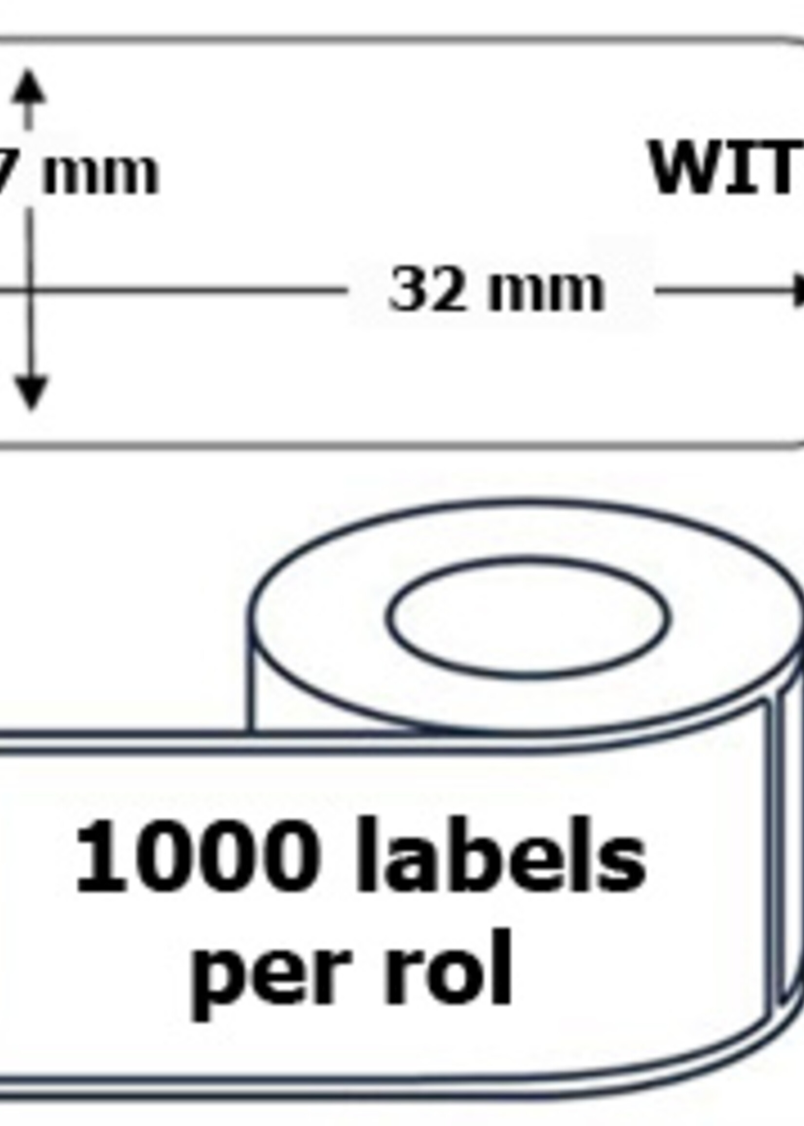 Budget Etiket DYMO-compatibele labels 11354 57x32mm 1000stuks