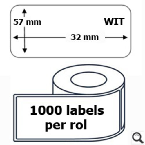 Budget Etiket DYMO-compatibele labels 11354 57x32mm 1000stuks verwijderbaar