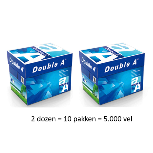 Double A Papier copieur Double A Premium A4 80g blanc 2 boites 10x500 feuilles - D1022