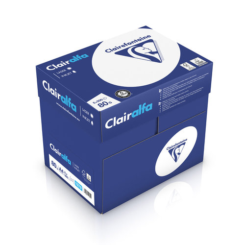 Clairefontaine Kopieerpapier Clairefontaine Clairalfa A4 80gr wit 5x500vel (1 doos)