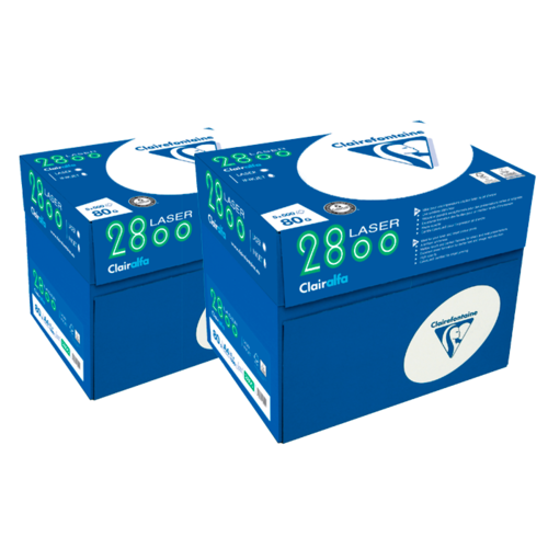 Clairefontaine Kopieerpapier Clairefontaine laser 2800 A4 80gr wit 10x500vel - 2 dozen - 2800P240C