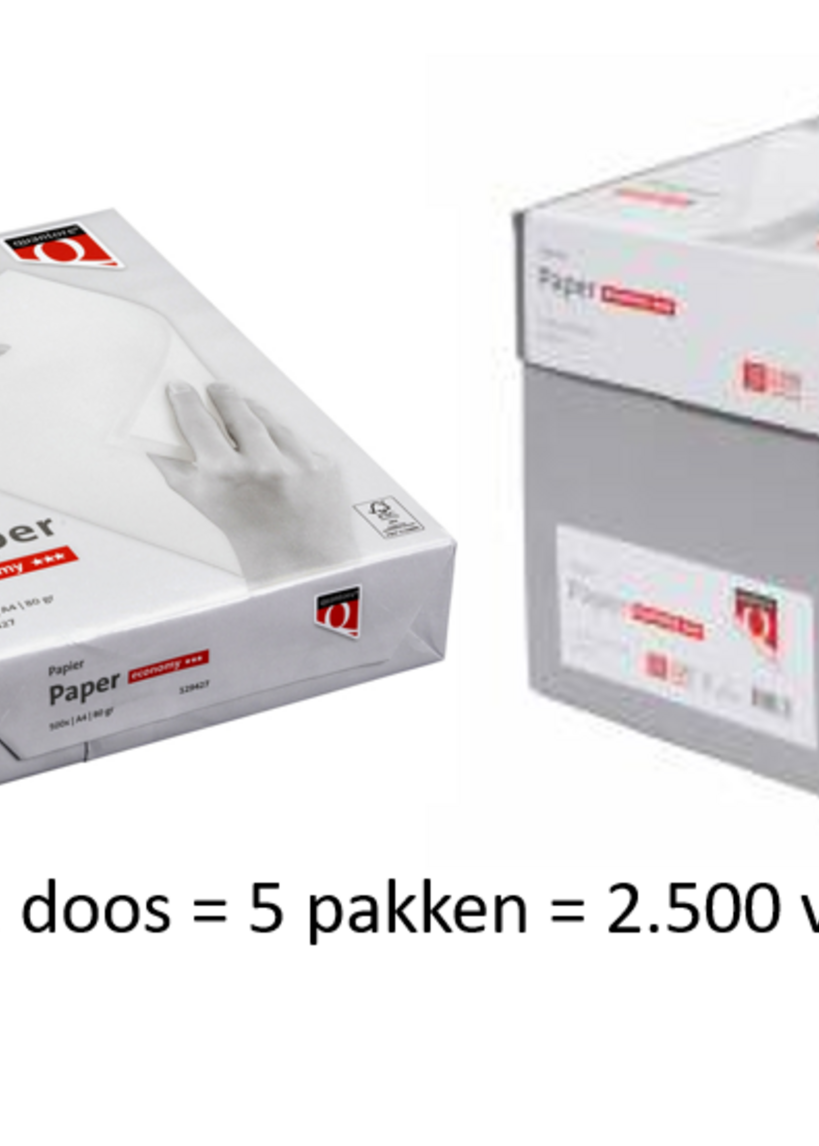 Quantore Kopieerpapier Quantore Economy A4 80gr wit 5x500vel - 129427 - per doos