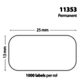 Budget Etiket DYMO-compatibele labels 11353 25x13mm 1000stuks  permanent