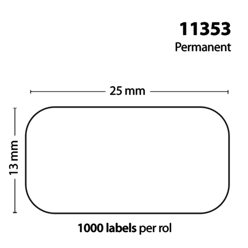 Budget Etiket DYMO-compatibele labels 11353 25x13mm 1000stuks permanent