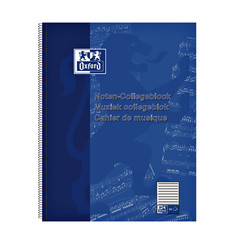 Collegeblok Oxford muziek A4+ 4-gaats 50vel blauw