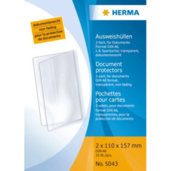 Documenthoes Herma 5043 transparant 2-delig 157 x 110 mm