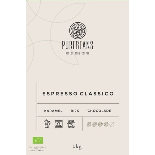 PureBeans Koffie PureBeans bonen Classico biologisch 1000 gram