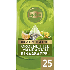 Thé Lipton Eclusive Thé vert Mandarine 25 sachets pyramide