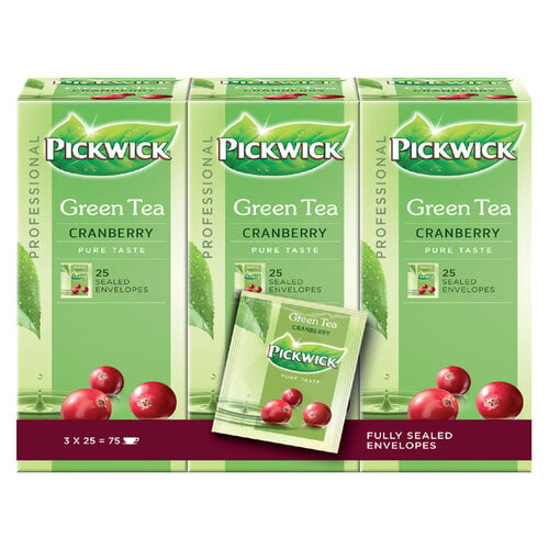 Pickwick Thé Pickwick vert cranberry 25x 1,5g