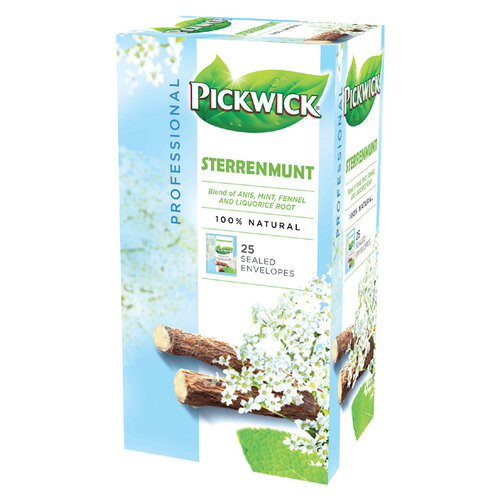 Pickwick Thé Pickwick sterrenmunt 25x 2g avec enveloppe