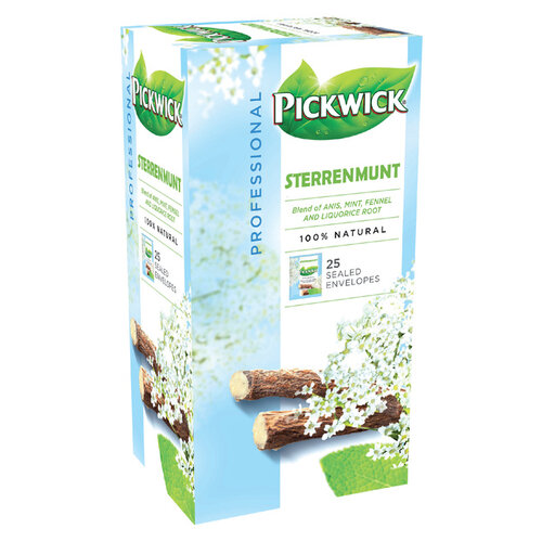 Pickwick Thé Pickwick sterrenmunt 25x 2g avec enveloppe