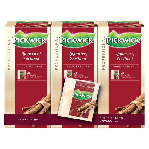 Pickwick Thee Pickwick zoethout 25x 2 gr met envelop