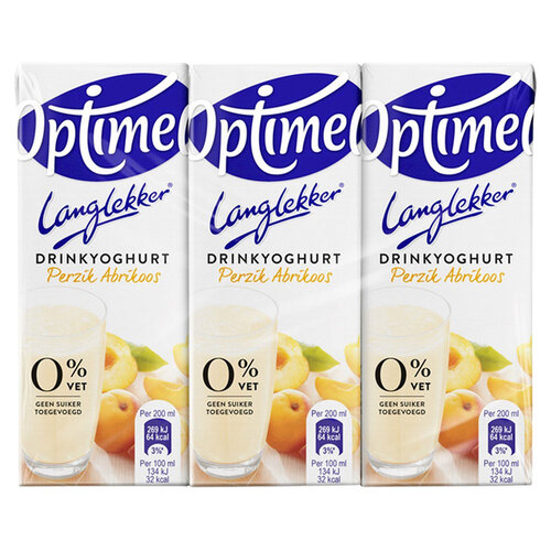 Optimel Drinkyoghurt Optimel Langlekker perzik abrikoos 20cl