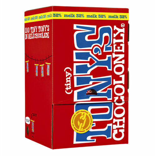 Tony's Chocolonely Chocolade Tiny Tony's Chocolonely 100 stuks melk