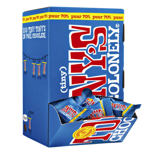 Tony's Chocolonely Chocolade Tiny Tony's Chocolonely 100 stuks puur