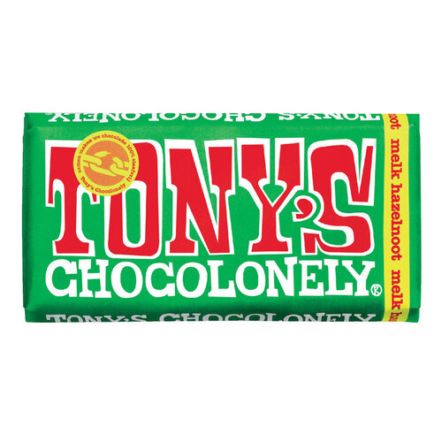 Tony's Chocolonely Chocolade Tony's Chocolonely reep 180gr melk hazelnoot