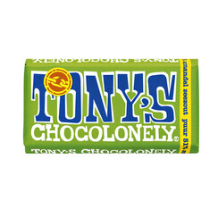 Chocolade Tony's Chocolonely reep 180gr puur amandel zeezout