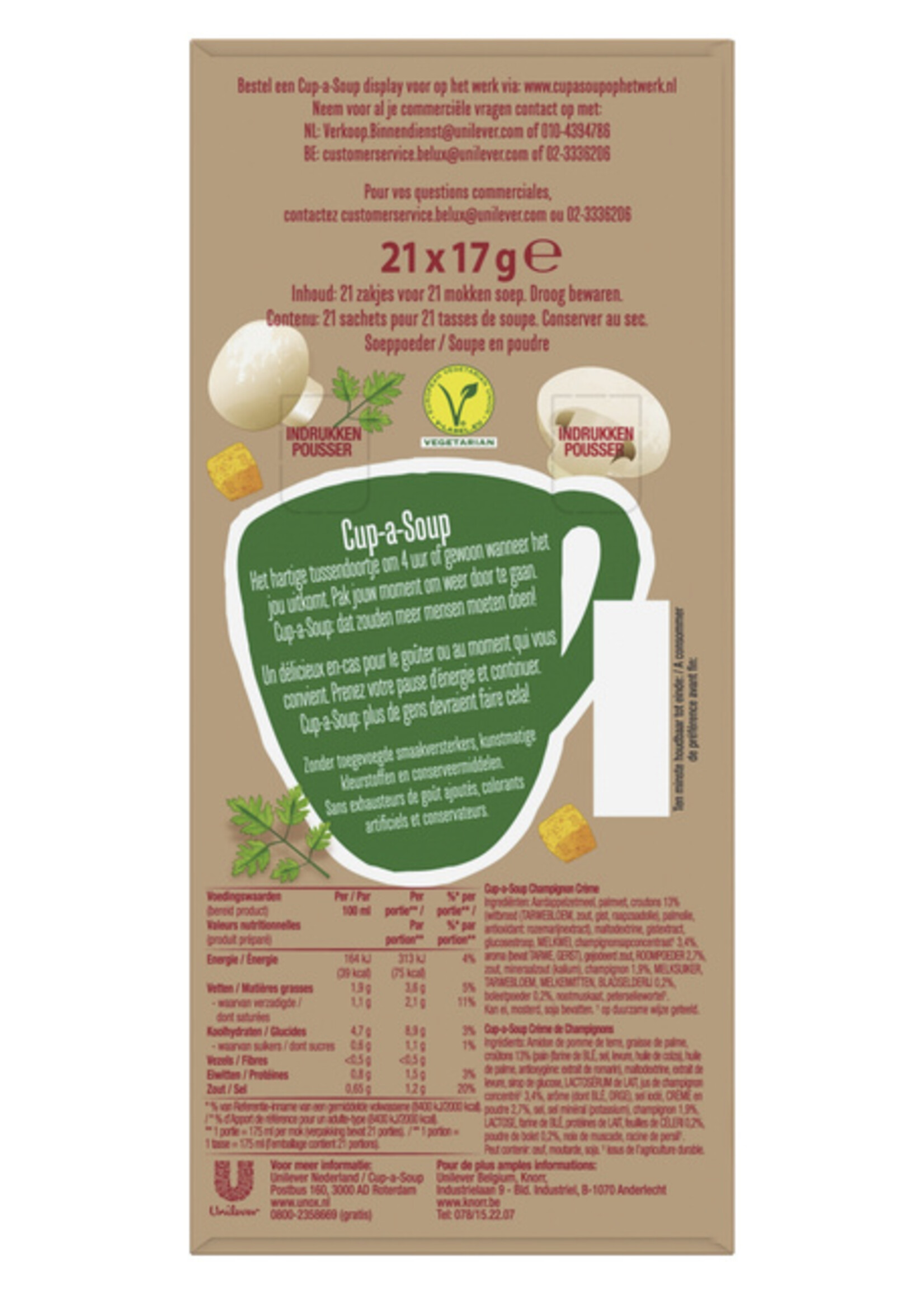 Unox Cup-a-Soup Unox Champignons crème 175ml