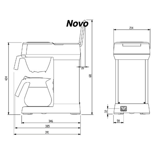 Bravilor Cafetière électrique Bravilor Novo avec verseuse en verre