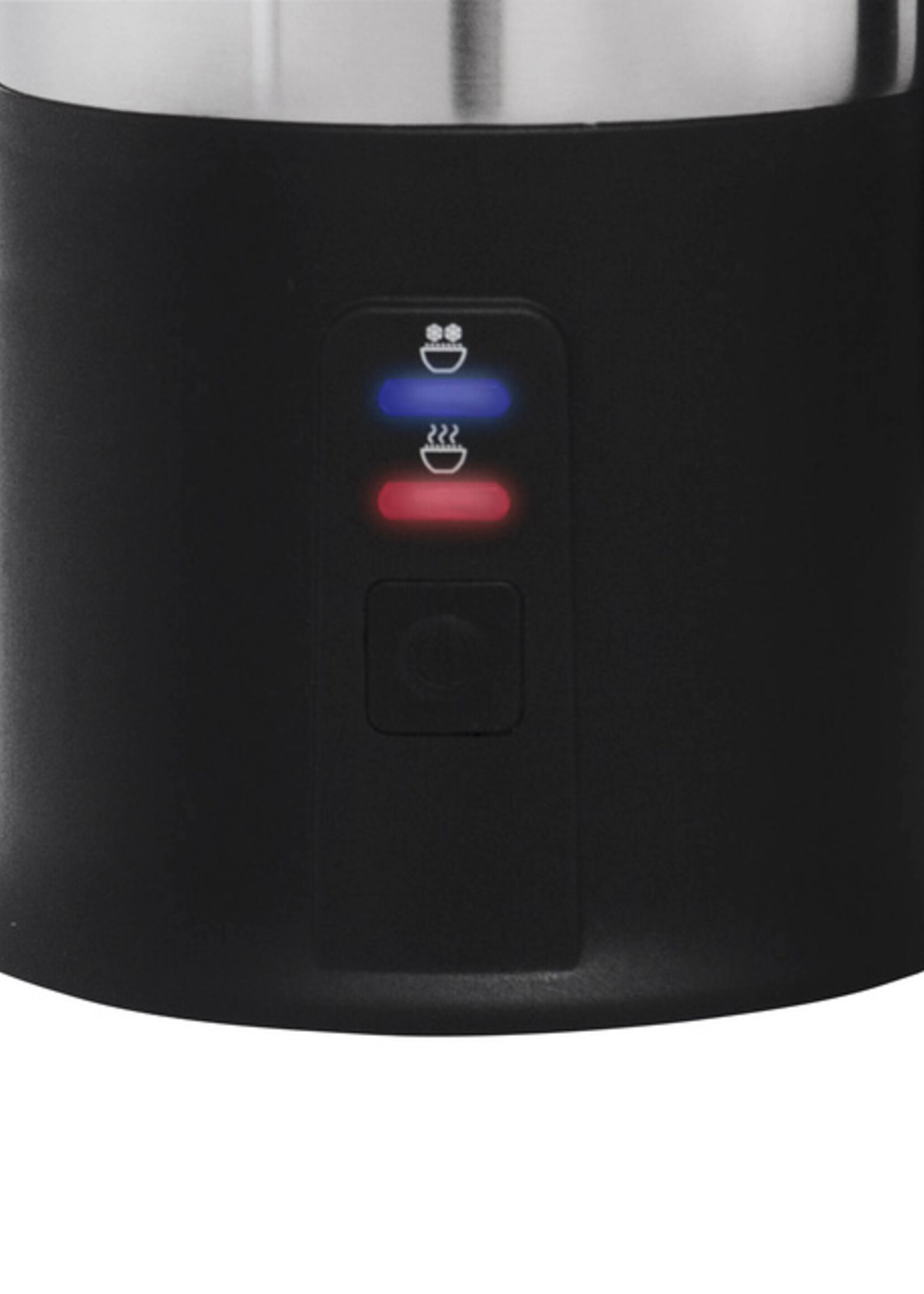 Inventum Melkopschuimer Inventum 240ml zwart met rvs