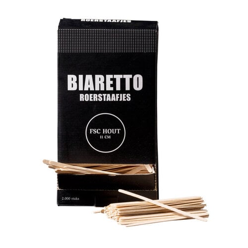 Biaretto Touillettes Biaretto bois 11cm 2000 pièces