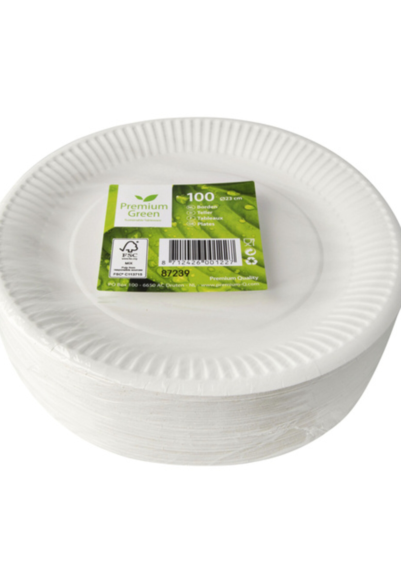 IEZZY disposables Assiette IEZZY 230mm carton blanc 100 pièces