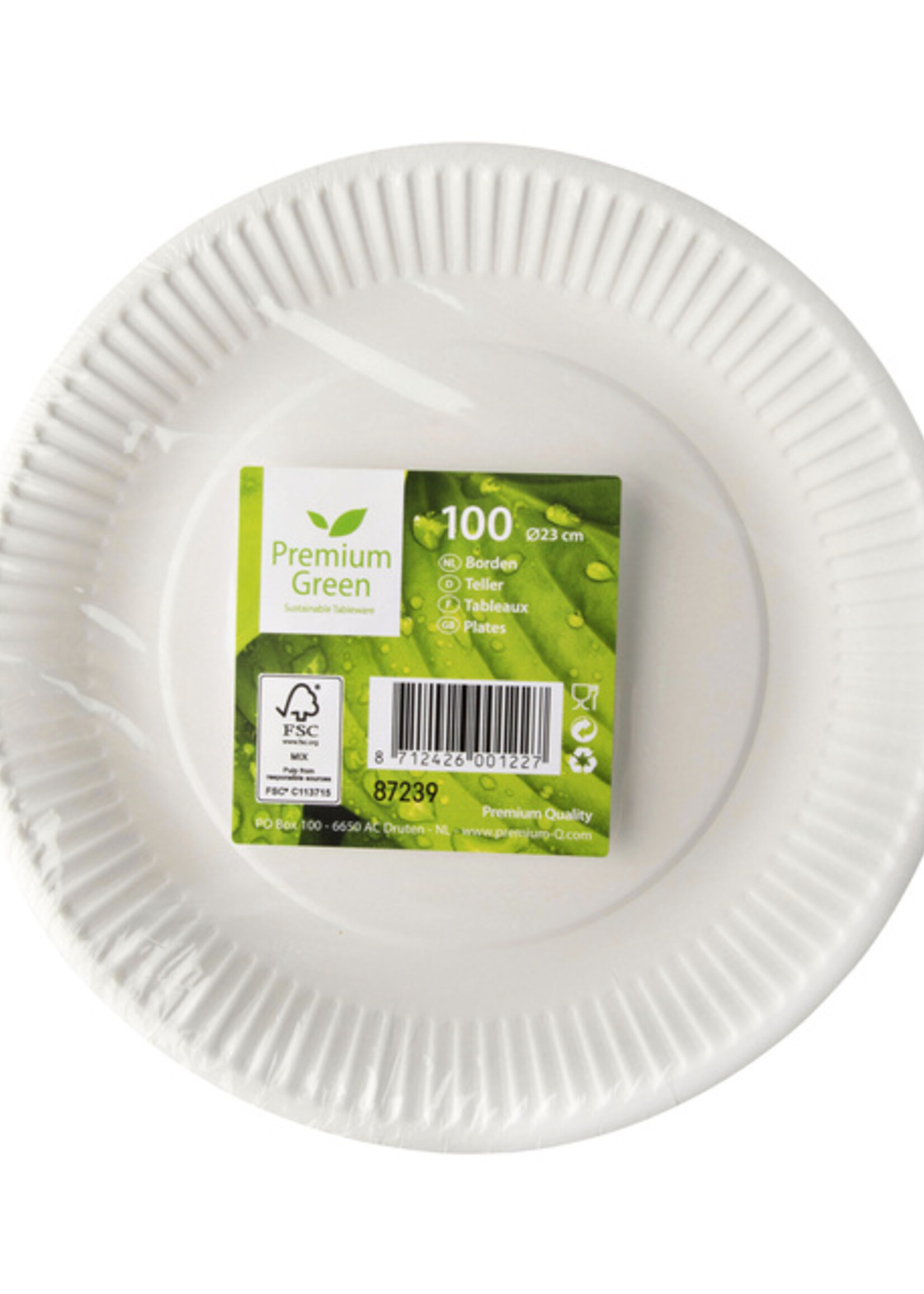 IEZZY disposables Assiette IEZZY 230mm carton blanc 100 pièces