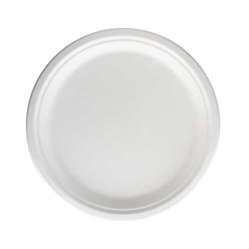 IEZZY disposables Assiette IEZZY 260mm 1 compartiment canne à sucre sans PFAS blanc 50 pièces