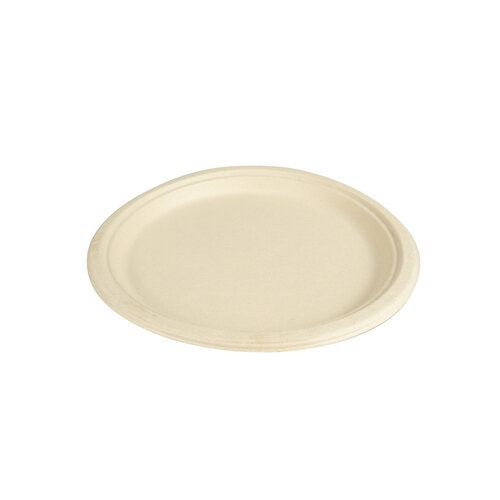 IEZZY disposables Assiette IEZZY 260mm 1 compartiment canne à sucre sans PFAS naturel 50 pièces