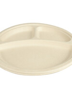 IEZZY disposables Bord IEZZY 260mm 3 vaks suikerriet PFAS-vrij naturel 50 stuks