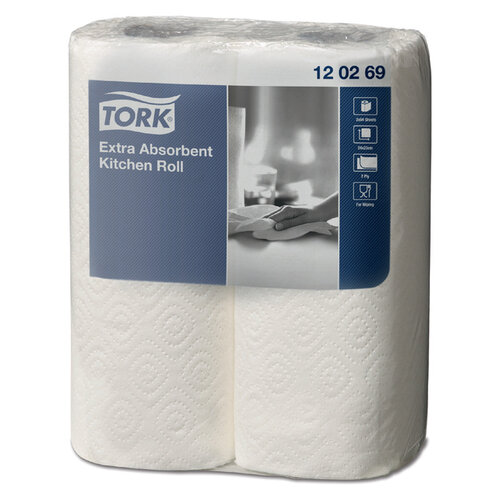 Tork Keukenrol Tork extra rollen  absorberend papier 2-laags 2 rollen 120269