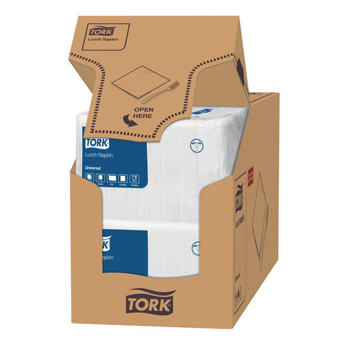 Tork Serviettes Tork 509300 Lunch 1 épaisseur 33x33cm blanc 500 pièces