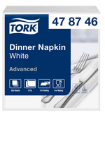 Tork Serviette Tork Dinner 478746 2 épaisseurs pli 1/4 blanc 150 pièces