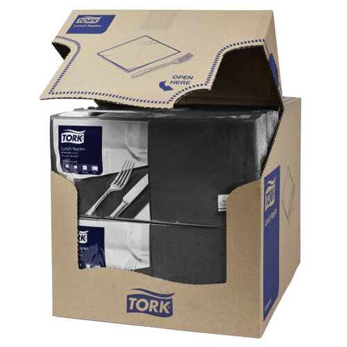 Tork Servetten Tork 2-laags 1/4 gevouwen 200st zwart 477148