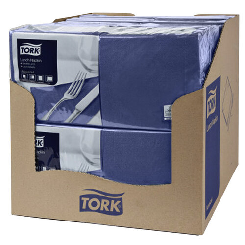 Tork Servetten Tork 2-laags 1/4 gevouwen 200st donkerblauw  477215