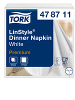 Tork Serviette Tork 478711 LinStyle Dinner 1 épaisseur blanc 50 pièces