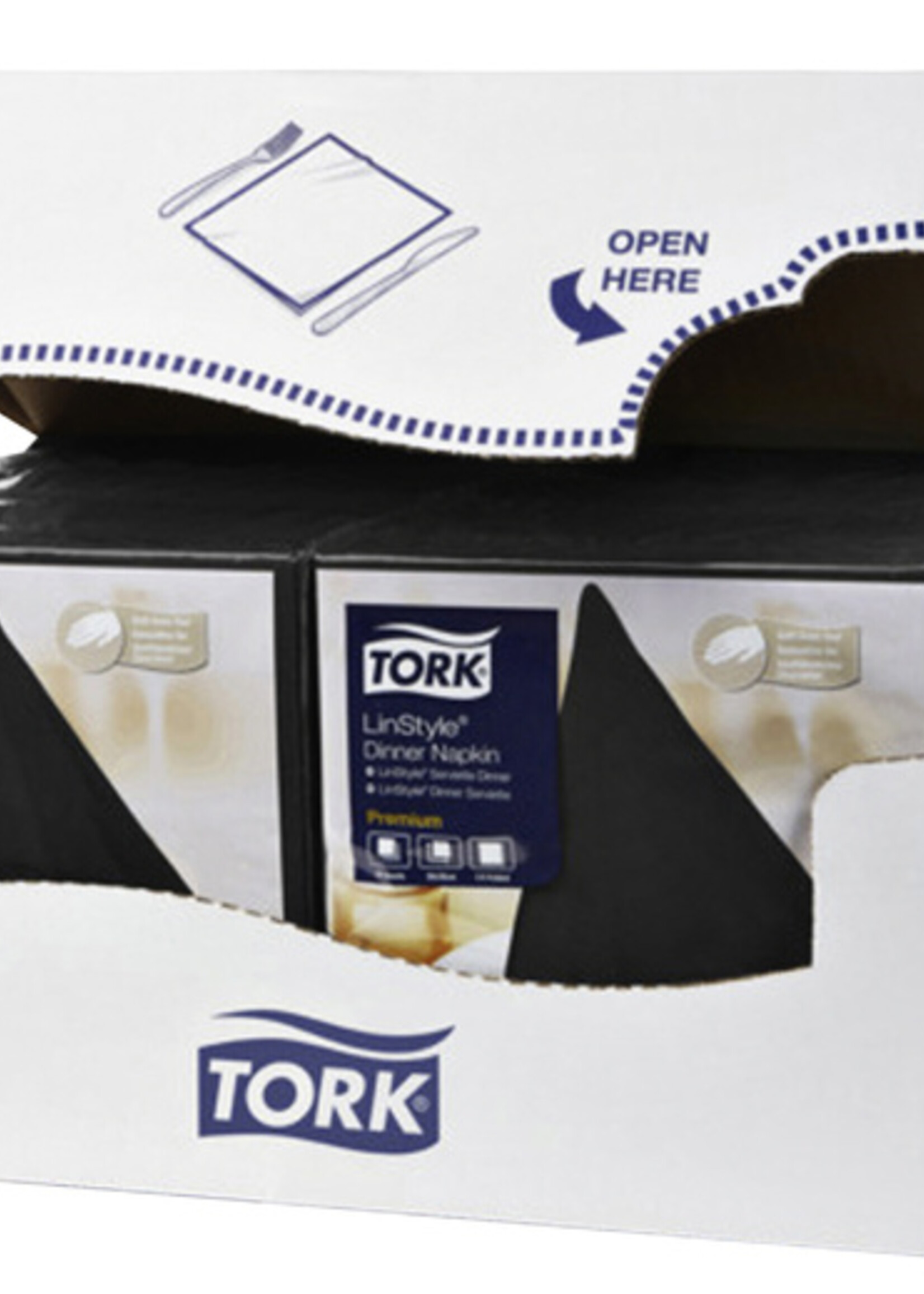 Tork Serviette Tork 478726 LinStyle Dinner1 épaisseur pli 1/4 noir 50 pièces