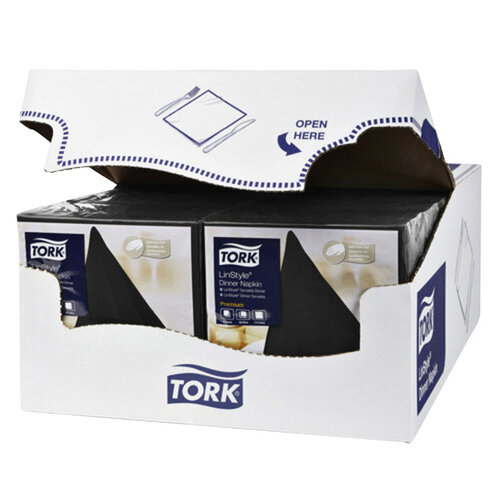 Tork Serviette Tork 478726 LinStyle Dinner1 épaisseur pli 1/4 noir 50 pièces